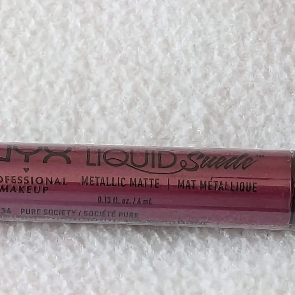 Pure Society (Deep Violet With Blue Pearl) Liquid Suede Metallic Matte Lipstick - Picture 9 of 14